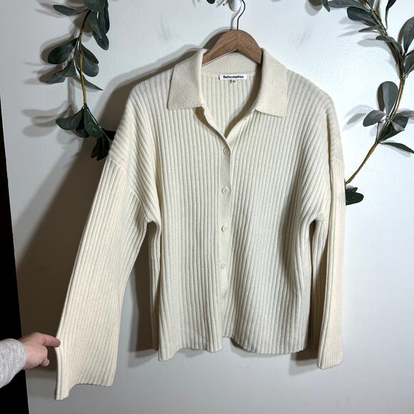 Reformation Cream Fantino Cardigan
